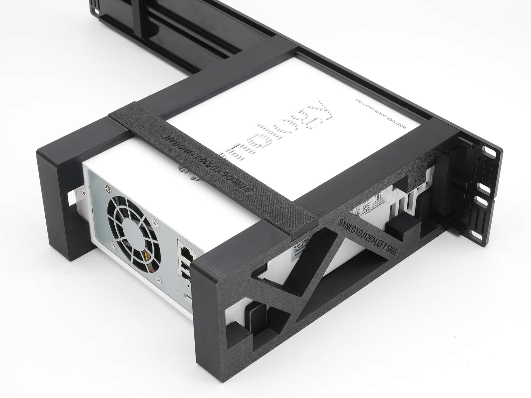 Synology DS120j Injection molded front and 3D printed rear arms 19inch 2U rack mount - Image 2
