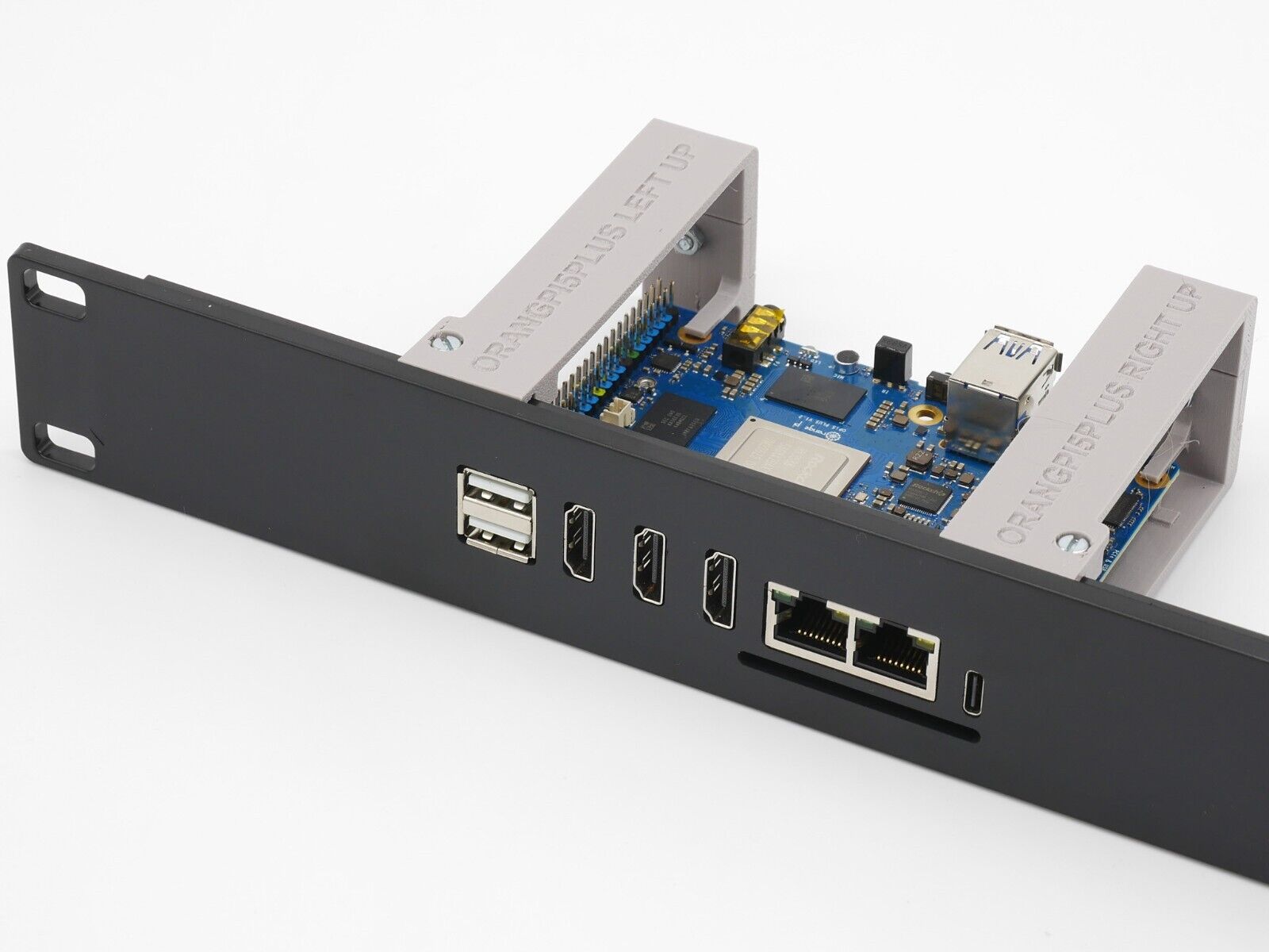 Rack mount for 1-3 Orange PI5 PLUS 19inch 1U - injection molded front